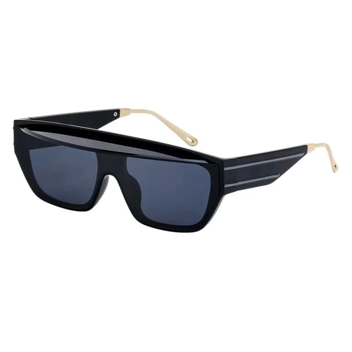 Oudi Premium UV Protected Lens Black Polycarbonate Full Rim Sunglasses for Women Black-Gold