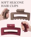 Silicone Flexible Hair Claw Clips, Nonslip Large Bendable Claw Clip | Soft Hair Grip Hairclips for Thin and Thick