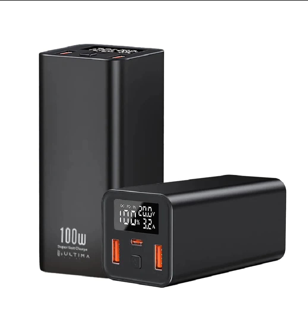 (New Launch) Ultima 20K Ultra Max | 100WPower Delivery | 20000 mAh | Fast Charging |Full Metal Body | Multi Layers Fire Protection |LED Display | Triple Ports | Supports PD, QC3.0,Universal Compatibility | 2 Way Charging |ChargeSafe Technology Power100% Authentic20000mAh capacity 100W PD output