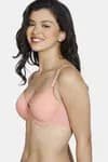 Zivame Beautiful Basics Padded Wired 3/4th Coverage T-Shirt Bra-Desert Flower