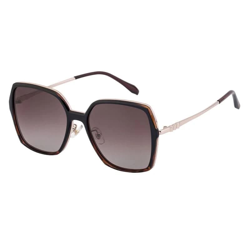 Oudi Premium UV Protected Lens Gold-Toned Metal Full Rim Sunglasses for Women Brown-Gold