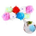 Premium Mesh Bath Loofah Sponge Puff with Soap Cubes – Body Scrubber Shower Ball Skin Exfoliator Foam Maker for Men & Women