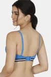 Zivame Sporty Twist Padded Non Wired 3/4th Coverage T-Shirt Bra - French Blue