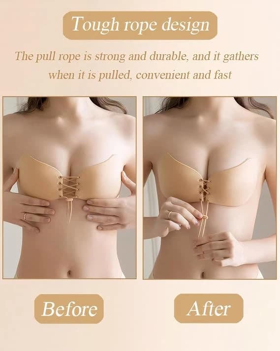 Sticky Bra 1Pairs, Strapless Push Up Backless Bras for Women