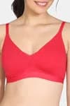 Zivame Padded Non Wired 3/4th Coverage T-Shirt Bra - Lipstick Red