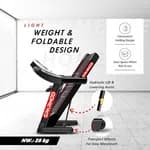 parnod Fitness STH-1200 Motorized Treadmill for Home Use, 4 HP Peak DC Motor, 12 km/hr Speed, 110 kg Max User Weight, 12 Preset Workouts, Manual Incline, Hi-Fi Speaker, Safety Key,Black