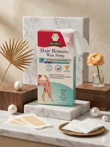 Promina Hair Removal Wax Strips – Ready to Use | Long Lasting Smooth Skin | Easy Home Waxing Kit (20 Strips + Wipes)