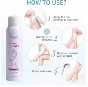 Kinggess Silky Beauty Hair Removal Spray Painless Depilatory Foam Mousse 150ml
