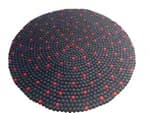Handmade Navy Blue Felt Ball Carpet (100cm Round) - 100% Pure New Zealand Wool Rug