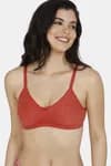 Zivame Double Layered Non Wired 3/4th Coverage Super Support Bra - Dusty Cedar