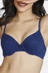 Zivame Summer Love Push Up Wired Medium Coverage T-Shirt Bra-Blue Depth