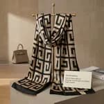 Quecy Women Printed Silk Satin Scarf | Black Printed Stylish Modern Design Stole For Women Rectangle | 180*85 CM
