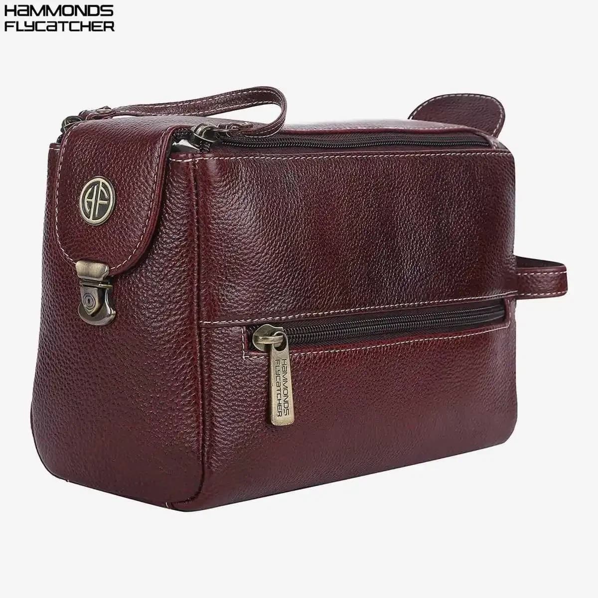 Hammonds Flycatcher Genuine Leather Toiletry Bag For Men