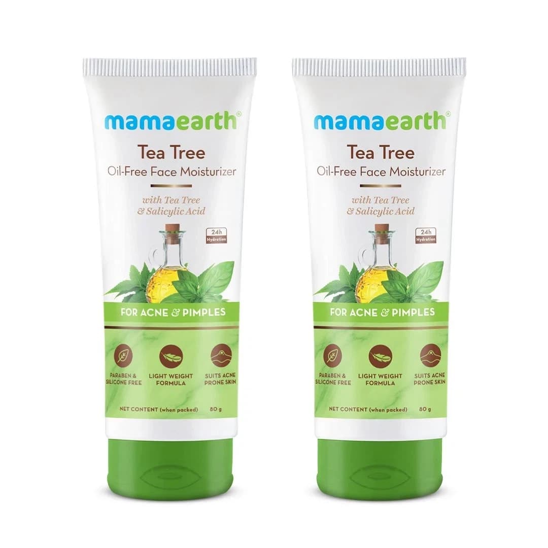 Mamaearth Tea Tree Oil-Free Face Moisturizer with Tea Tree and Salicylic Acid for Acne and Pimples - 80 ml