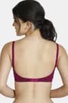 Zivame Padded Non-Wired 3/4th Coverage Ultra Low Back T-Shirt Bra - Beet Red