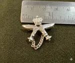 PURE SILVER CROSS KHUKURI BROOCH FOR MEN