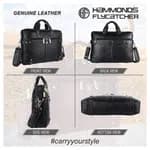 Hammonds Flycatcher Genuine Leather Black 15.6 Inch Laptop Bag 152 BLK