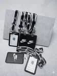 Premium Sports Brand Lanyard with ID Card Holder Set – Black Neck Strap Key Chain Badge Protector for Students & Office Staff
