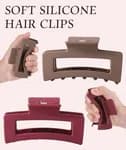 Silicone Flexible Hair Claw Clips, Nonslip Large Bendable Claw Clip | Soft Hair Grip Hairclips for Thin and Thick