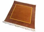 Handmade Nepali Handknotted Woolen Carpet - Terracotta Modern Design Area Rug (50x50 cm) - 60 Knots Premium Quality