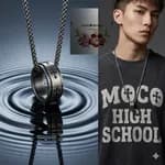 Hip-Hop Trendy Brand Cross Ring Necklace Men\'s Trendy Simple All-Match Titanium Steel Pendant