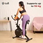 Exercise Spin Bike | Red/Black Seat Adjustable Exercise Spin Bike With Tension Adjustable | Lcd Display Spin Exercise Bike 100KG