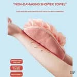2-in-1 Bath Exfoliating Mitt Glove With Mesh Loofah Puff Body Scrubber Dead Skin Remover