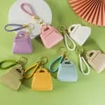 PU Leather Mini Bag Keyring Kawaii Handheld Coin Purse & Lipstick Pouch