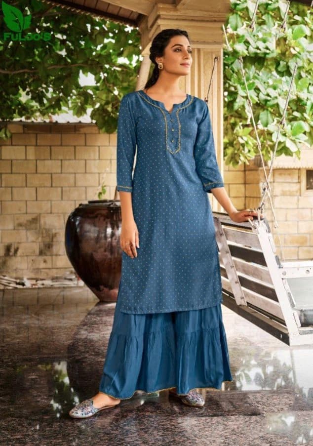 FuLoo's GL Freedom Kurti Set in Sharara #02 Women