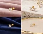 5karatGold Australian Diamond Nosepin and smal top – Simple & Daily Wear nosepin and top for women