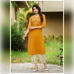 FuLoo's Monopoly Pure Cotton Designer Embroidered Kurti for Women#01