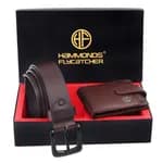 Hammonds Flycatcher Leather Brown Wallet Belt Combo Gift Set For Men