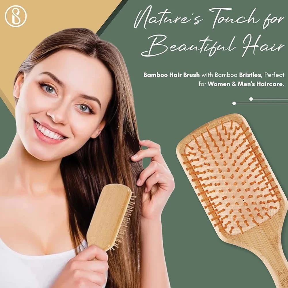 Wooden Paddle Detangling Hairbrush for Women