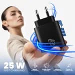 Elephu charger 25S| Super fast charger for SAMSUNG Devices| Supports latest SAMSUNG Devices| With High Speed C to C Data Cable.