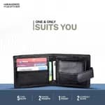 Hammonds Flycatcher RFID Protected Genuine Leather Black Wallet For Men - HF 502 BLK | Black Leather Wallet For Men