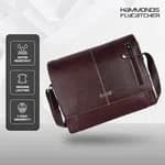 HAMMONDS FLYCATCHER Genuine Leather Office Bag for Men, Messenger Laptop Bag for Men, Fits 14 Inch Laptop - Water Resistant - Ideal for Office, Travel, Daily Use - Brown