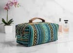 Eco Luxury Cotton Mix Mini Cosmetic Bag – Handmade in Nepal with AF Leather Strap
