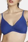 Zivame Star Strap Padded Non-Wired 3/4th Coverage T-Shirt Bra - Sodalite Blue