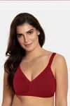 Zivame Double Layered Non Full Coverage Super Support Bra - Maroon