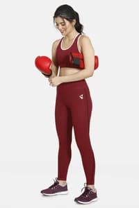 Zelocity High Rise Nouveau Soft Legging For Women - Maroon