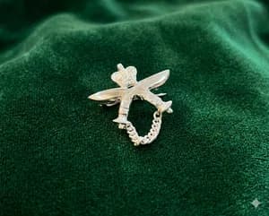 PURE SILVER CROSS KHUKURI BROOCH FOR MEN