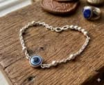 PURE SILVER EVILEYE BALL BRACELET FOR WOMEN 35-38