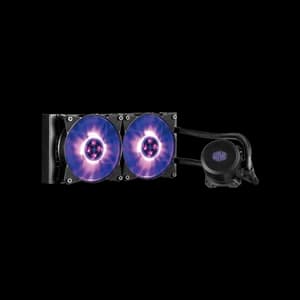 Cooler Master MasterLiquid ML240L RGB Close-Loop CPU Liquid Cooler, 240mm Radiator, Dual Chamber RGB Pump, Dual MF120R RGB Fans, RGB Lighting for AMD Ryzen/Intel LGA1200/1151