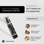Multivitamin Spf 50 Sunscreen In-Vivo Tested | Water-Light,UVA/UVB & Blue Light Protection|For Even Toned & Glowing Skin - 50gm