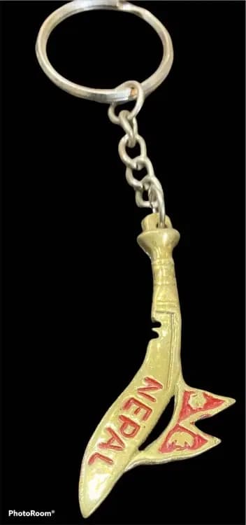 Khukuri Nepal Flag Design Keyring
