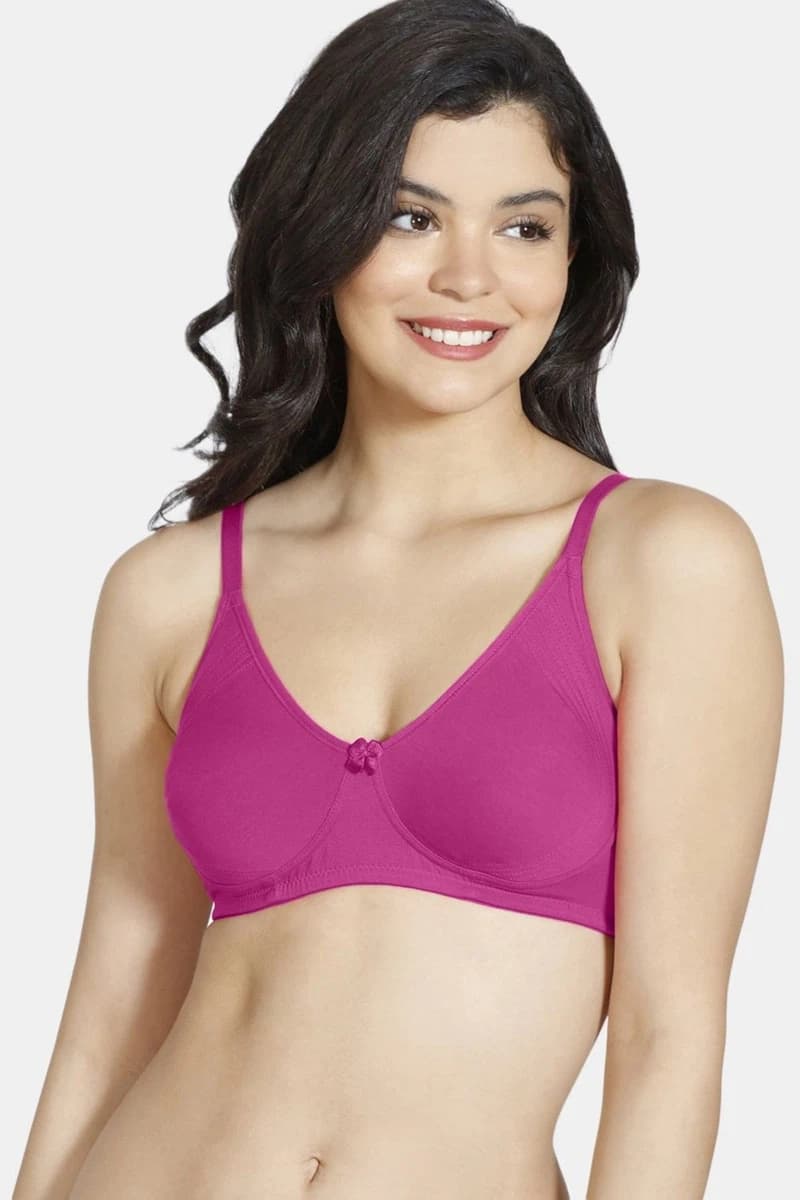 Rosaline Basics Double Layered Non Wired 3/4th Coverage Bra - Fuchsia Rose