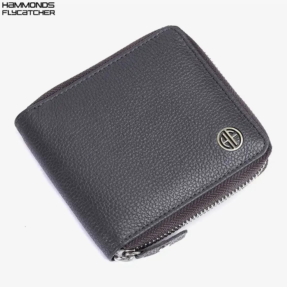 Hammonds Flycatcher RFID Protected Genuine Leather Grey Wallet for Men
