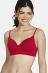 Zivame Star Strap Padded Non Wired 3/4th Coverage T-Shirt Bra-Barbados Cherry