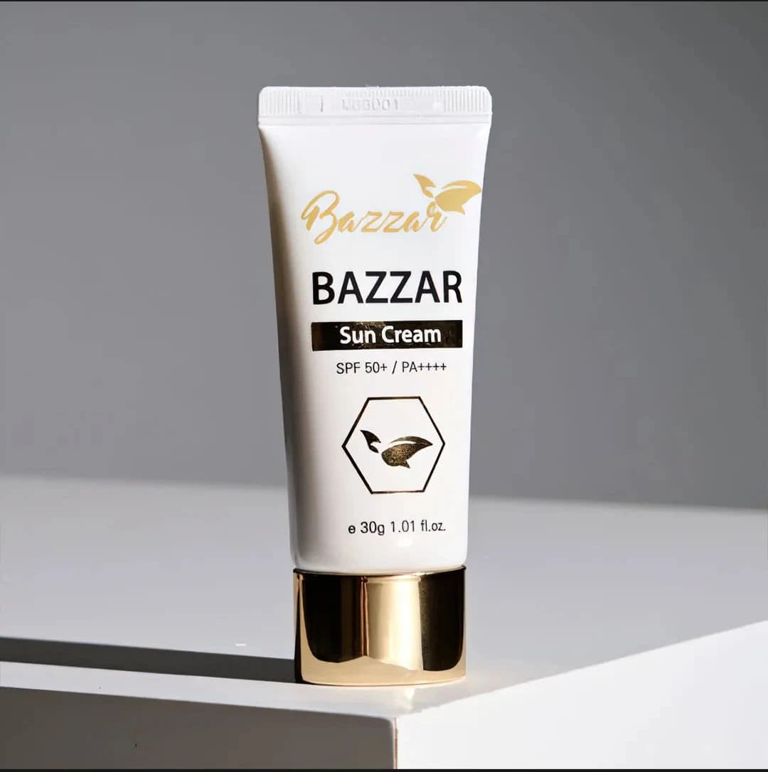 BAZZAR Sun Cream SPF 50+ PA++++ | UVA/UVB Protection | Lightweight Non-Sticky Sunscreen | Hydrating & Whitening Daily Use