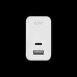 Rapoo Pa65 GaN 65 Watts USB Type-C +USB Wall Charger